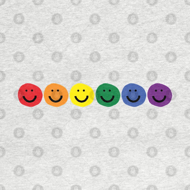 Pride Rainbow Smiley Faces by ellenhenryart